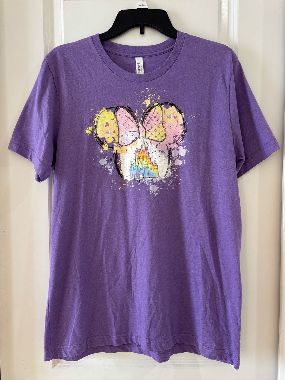 Women’s Purple Disney Watercolor Minnie Ears Castle Shirt L